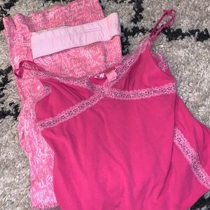 VICTORIA SECRET PINK/2 pc/PJ PANTS Drawstring,Cami